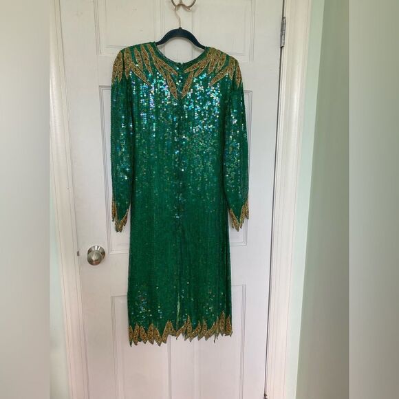Holiday Party Sequin Shimmer Vintage Dress - Picture 4 of 5